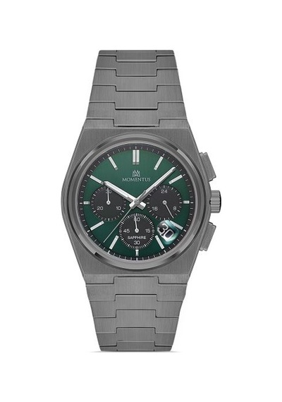 Momentus Tm345n-15ss Fonksiyonlar Aktif Bombeli Takvim Çelik Kasa Çelik Kordon Füme Erkek Kol Saati Füme