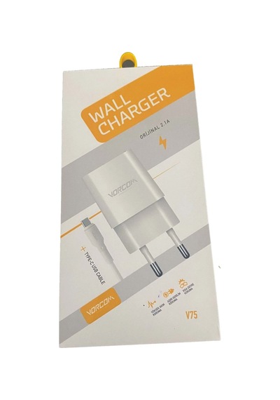 Vorcom V75 Beyaz Type-C 2100 Mah Şarj Seti