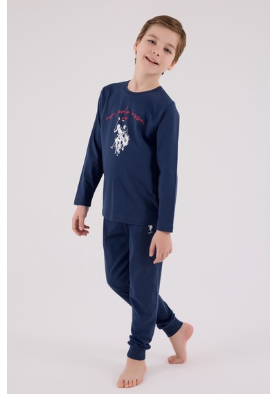 U.S. Polo Assn. U.s. Polo Assn Erkek Çocuk Mavi Pijama Takımı Us2233-c-v1