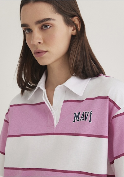 Mavi - Mavi Logo Baskılı Pembe Çizgili Polo Tişört, 1613005-89359 Pembe Mavi - Mavi Logo Baskılı Pembe Çizgili Polo Tişört, 1613005-89359 Pembe