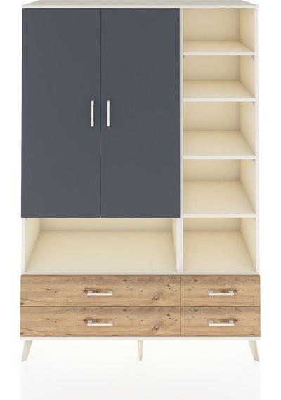 Hyperion Dolap 10 Raflı 4 Çekmeceli 2 Kapaklı 132x44x195 Aytaşı-antrasit/çam Antrasıt/atlas Çam Hyperion Dolap 10 Raflı 4 Çekmeceli 2 Kapaklı 132x44x195 Aytaşı-antrasit/çam Antrasıt/atlas Çam