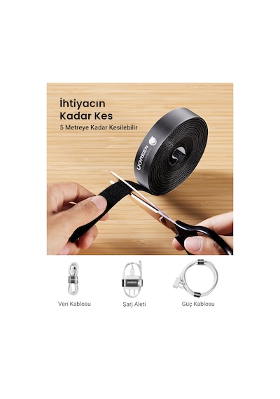 Ugreen Kablo Düzenleyici Cırt Band 2 Metre, 40354