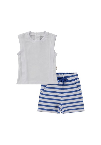 Civil Baby Fresh Lemon Baskılı 6-18 Ay Takım - Mavi Saks Mavi