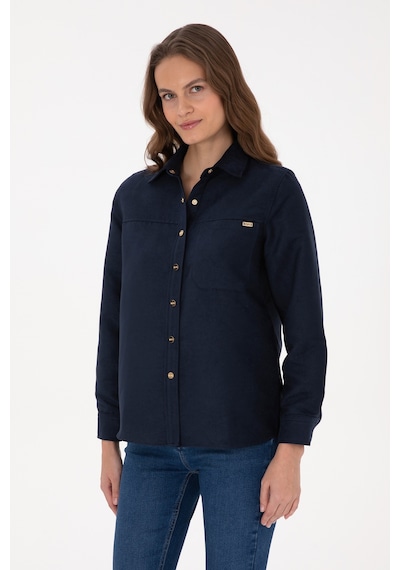 U.s. Polo Assn. Kadın Lacivert Gömlek Desenli 50317242-vr033 Lacivert
