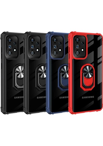Samsung Uyumlu Galaxy A52 Kilif Standli Yüzüklü Mola Silikon Kapak 479976488