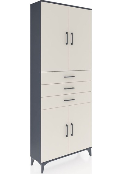 Arges Dolap 4 Raflı 3 Çekmeceli 4 Kapaklı 88x30x221 Antrasit-... Antrasit Arges Dolap 4 Raflı 3 Çekmeceli 4 Kapaklı 88x30x221 Antrasit-... Antrasit