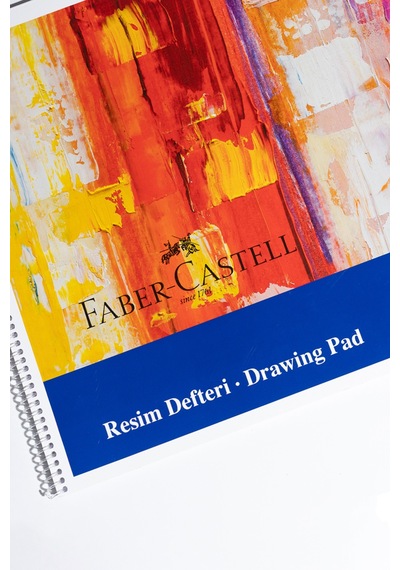 Faber-Castell 35x50 cm Art Karton Kapak Resim Defteri, 30 Yaprak, 120 gr Kaliteli Kağıt