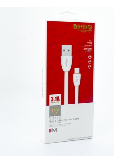 İmeng ML109 3.1 A Usb A To Micro Data Ve Hızlı Şarj Kablosu Beyaz