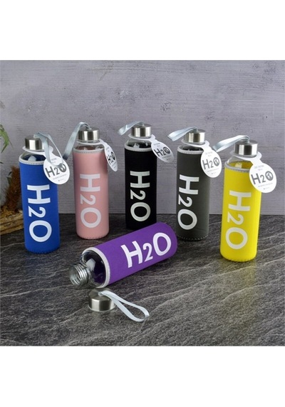 Cam Matara H2O Kılıflı 750 Ml Siyah