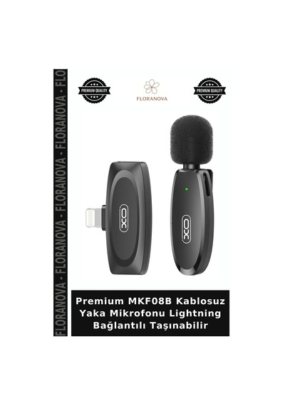 Premium Mkf08b Kablosuz Yaka Mikrofonu Lightning Bağlantılı Taşınabilir Diğer