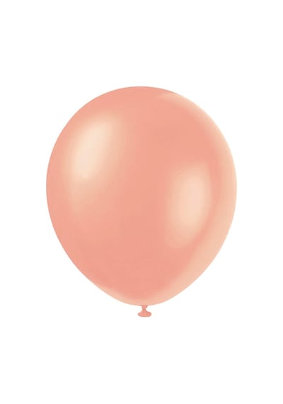 Metalik Parlak Balon. 10 Adet - Rose Gold
