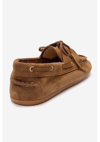 Luvishoes Cuesta Toprak Süet Hakiki Deri Troklu Bağcıklı Kadın Loafer Ayakkabı