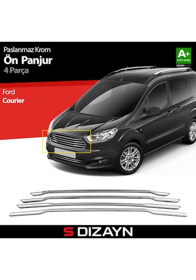 Ford Courıer - Ön Panjur Krom - 4 Parça 2014-2017
