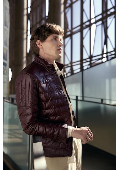 Ncs Jeans Su Geçirmez Regular Fit Erkek Şişme Suni Deri Mont Bordo 4528 Bordo