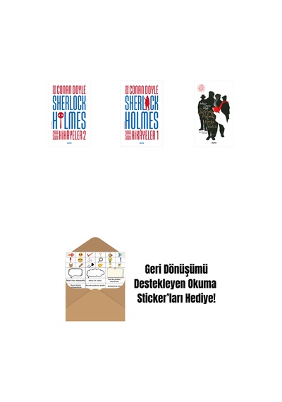 Sherlock Holmes - Bütün Hikayeler 2 Ciltli + Sherlock Holmes - Bütün Hikayeler 1 Ciltli + Sherlock Holmes - Korku Vadisi + Okuma Sticker'ları