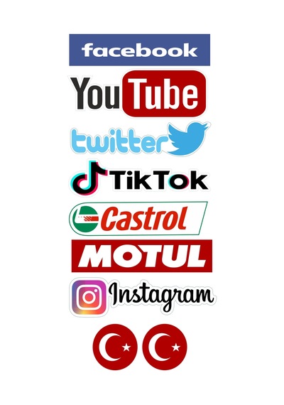 Sosyal Medya Sticker Etiket Dar Set M-1