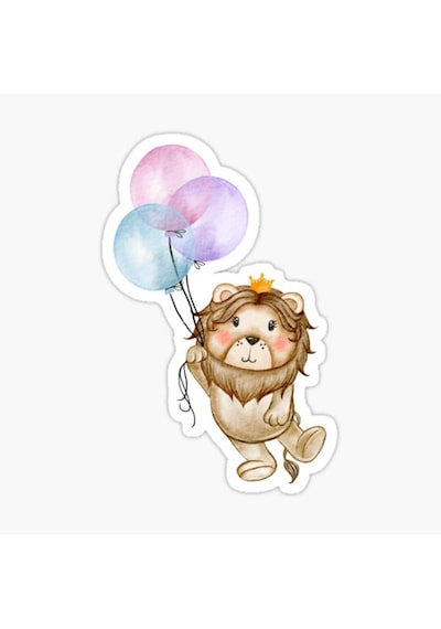 Ufak Bebek Aslan Araba Oto Sticker Etiket Renkli E1