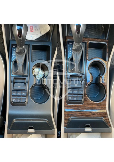 Hyundaı Tucson 2015 / 2020 Koyu Meşe Özel Ahşap Desen Full Set Torpido Konsol Kaplama