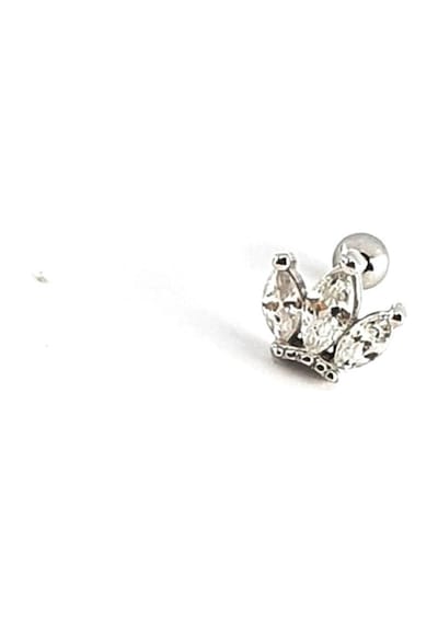 Taç Figürlü 925ayar Gümüş Tragus Kıkırdak Piercing Gümüş