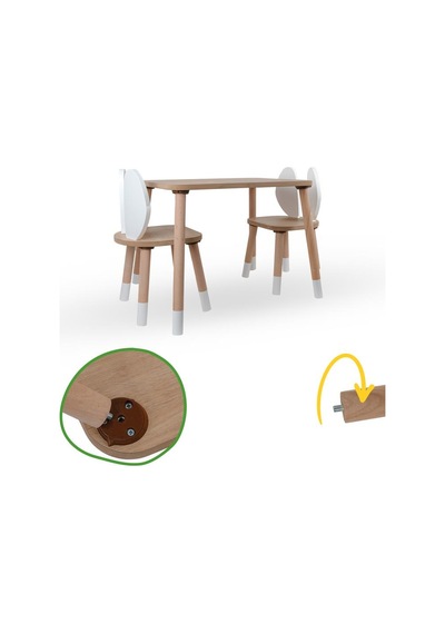 Bee Smart Safir Meşe 2 Sandalyeli Masa Seti - Standart Standart Standart