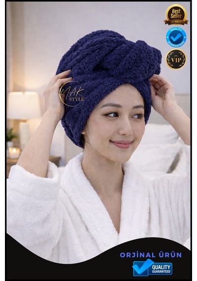 Mikrofiber Saç Havlusu Hızlı Kuruyan, Yumuşak Ve Hafif Farklı Renk Seçenekleri Mor