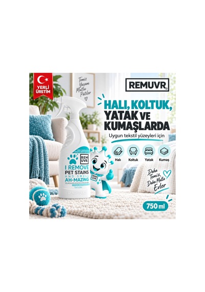 Enzimatik Leke Çıkarıcı Ve Koku Giderici Sprey 750 Ml Kedi Köpek İdrarı, Halı Koltuk Kumaş