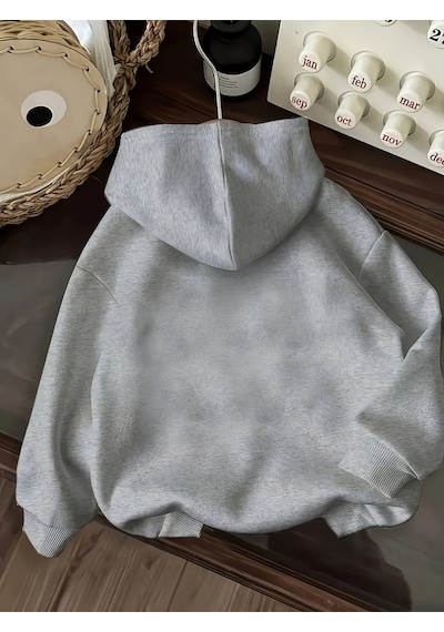 Uyguntarz Unisex San Fransisco Baskılı Oversize Sweatshirt Gri