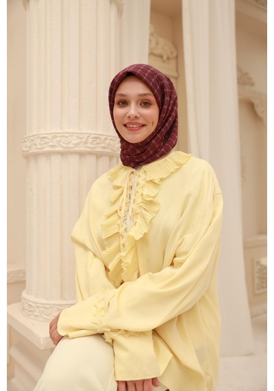Silk Home Olinda Eşarp 48004-68 Vişne, Gri