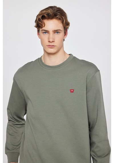 Wrangler Pamuklu Regular Fit Normal Kesim Bisiklet Yaka Logo Detaylı Sweatshirt Haki Wrangler Pamuklu Regular Fit Normal Kesim Bisiklet Yaka Logo Detaylı Sweatshirt Haki