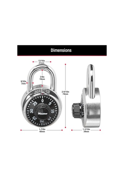 Master Lock 1500t Soyunma Kilidi Kombinasyon Asma Kilit, 2'li Pak