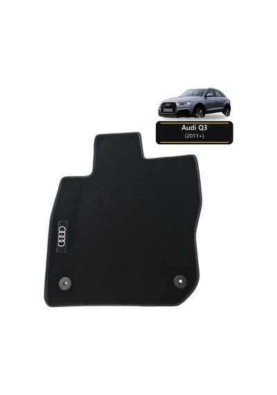 Oto Halı Paspas Seti Audi Q3 2011+ Uyumlu - Siyah Logolu Kaymaz & Şık Tasarım
