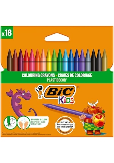 Plastidecor Elleri Kirletmeyen Pastel Boya, 18'li Kutu, Elleri Boyamaz, 30 Aydan Büyük Çocuklar İçin İdeal Genel