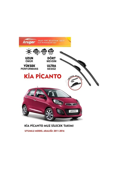 Kia Picanto Muz Muz Silecek 1.1 1.25 Motor 2011-2016 Araca Özel Aparat