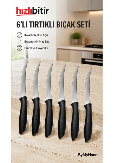 Bymyhand Paslanmaz Çelik Meyve Ve Sebze Bıçağı 6'lı Set