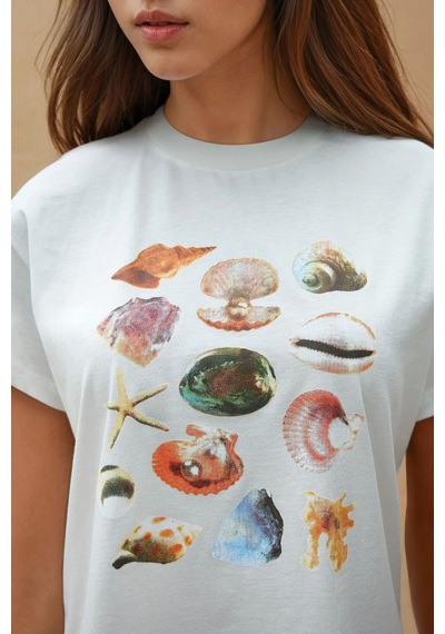 Hiccup Baskı Detaylı Regular Fit Bisiklet Yakalı %100 Pamuklu T-shirt Çok Renkli 02