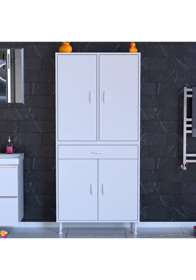 Eliusta Line Beyaz 75 Cm Banyo Dolabı Çok Bölmeli Banyo Düzenleyici Dolap 4 Kapaklı 4 Raflı 75x173x32,5 Cm Beyaz Eliusta Line Beyaz 75 Cm Banyo Dolabı Çok Bölmeli Banyo Düzenleyici Dolap 4 Kapaklı 4 Raflı 75x173x32,5 Cm Beyaz
