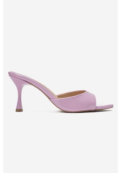 Luvi Shoes Tıera Pembe Rugan Kadın İnce Topuklu Terlik