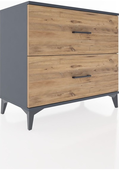 Hyperion Şifonyer 2 Çekmeceli 88x44x80 Antrasit-çam Antrasit