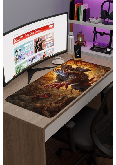 Baldur's Gate 3 Kaymaz Dikişli Kauçuk Oyuncu Mousepad V2 - 90x40 Xxl Gaming Mouse Pad Fare Altlığı