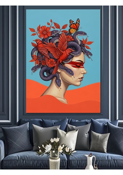 Ahşap Tablo Medusa Çizimi