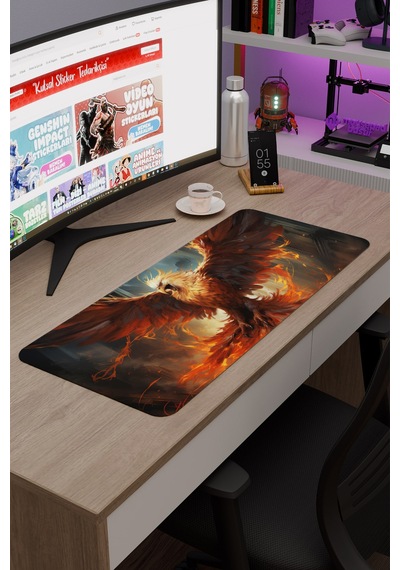 Anka Kuşu Kaymaz Dikişli Kauçuk Oyuncu Mousepad V5 - 70x30 Xl Gaming Mouse Pad Fare Altlığı