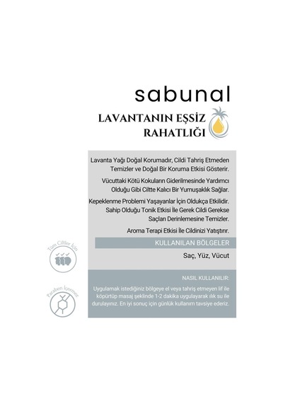 Sabunal Lavanta Sabunu - Ferahlatıcı Etkili Doğal Bakım Sabunu 100 G