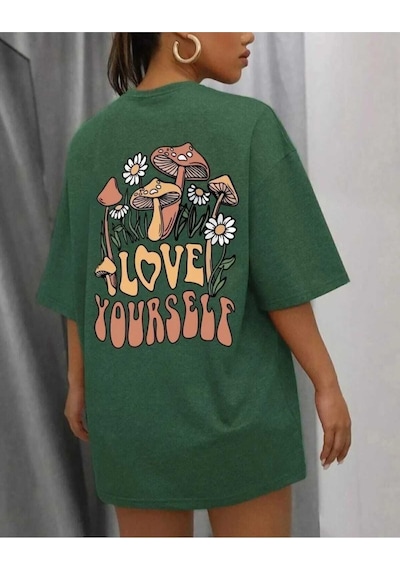 Kozia Outdoors Malkoçbey Love Yourself Baskılı T-shirt Yeşil