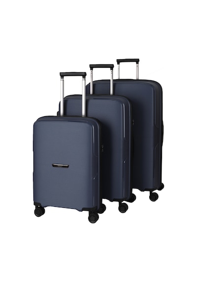Baggaj V2408 Policarbon Valiz Siyah Set Blue
