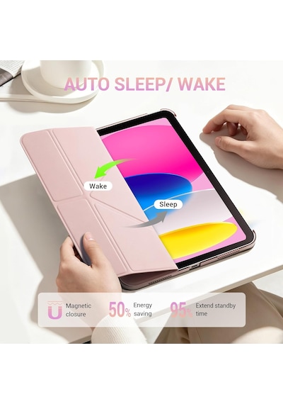 Cisteen Apple iPad Uyumlu 2022 10.9 10.nesil Kılıf Kalemlikli Standlı Sağlam Tablet Kılıfı Kapaklı Kılıf