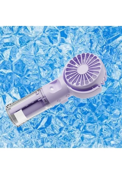 Shooerts F4 El Tipi Sisleme Fanı Nemlendirici Sisleme Fanı Askılı Boyun Fanı Katlanabilir Mini El Tipi Fan, Mor