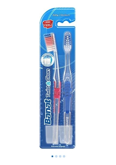 Banat Twist-clean 2'li Diş Fırçası Medium 8690555515719