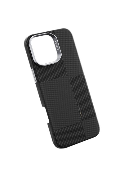 Apple iPhone 16 Pro Max Kılıf Magsafe Uyumlu 600d Raptic Aramid Fiber Croxx Mondrian Serisi Kapak Siyah
