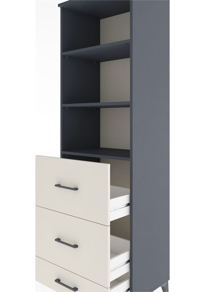 Hyperion Dolap 3 Raflı 3 Çekmeceli 60x44x195 Antrasit-aytaşı Antrasit