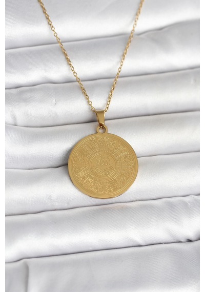 316l Çelik Gold Renk Ayetel Kürsi Yazılı Kolye